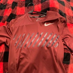 Burgundy Nike Running Dri-Fit Shirt